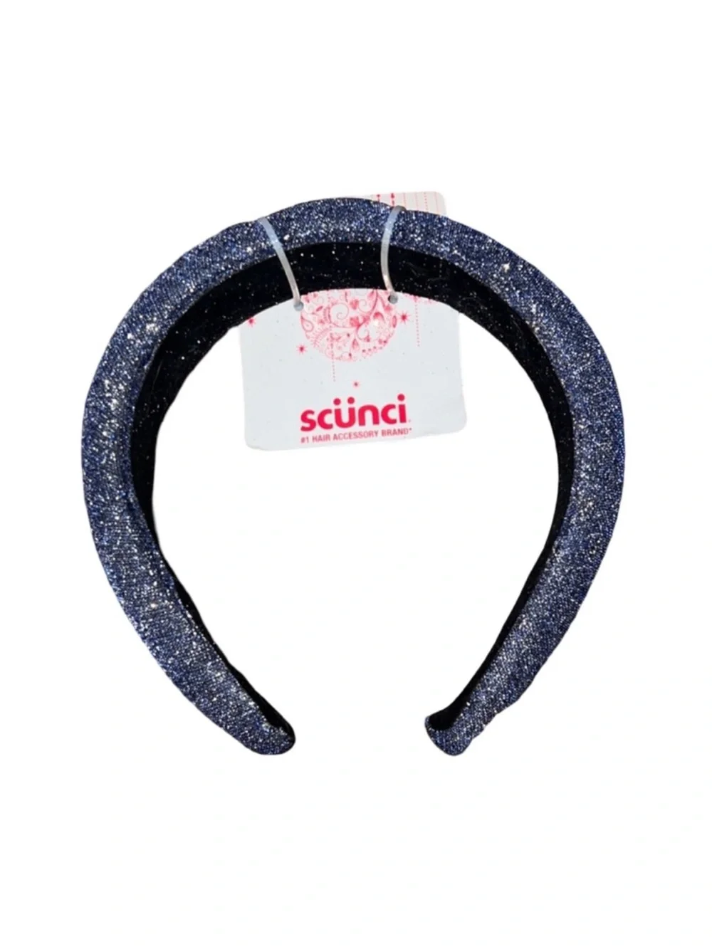 scunci Sparkle Navy Glitter Padded Headband FINAL PRICE DROP